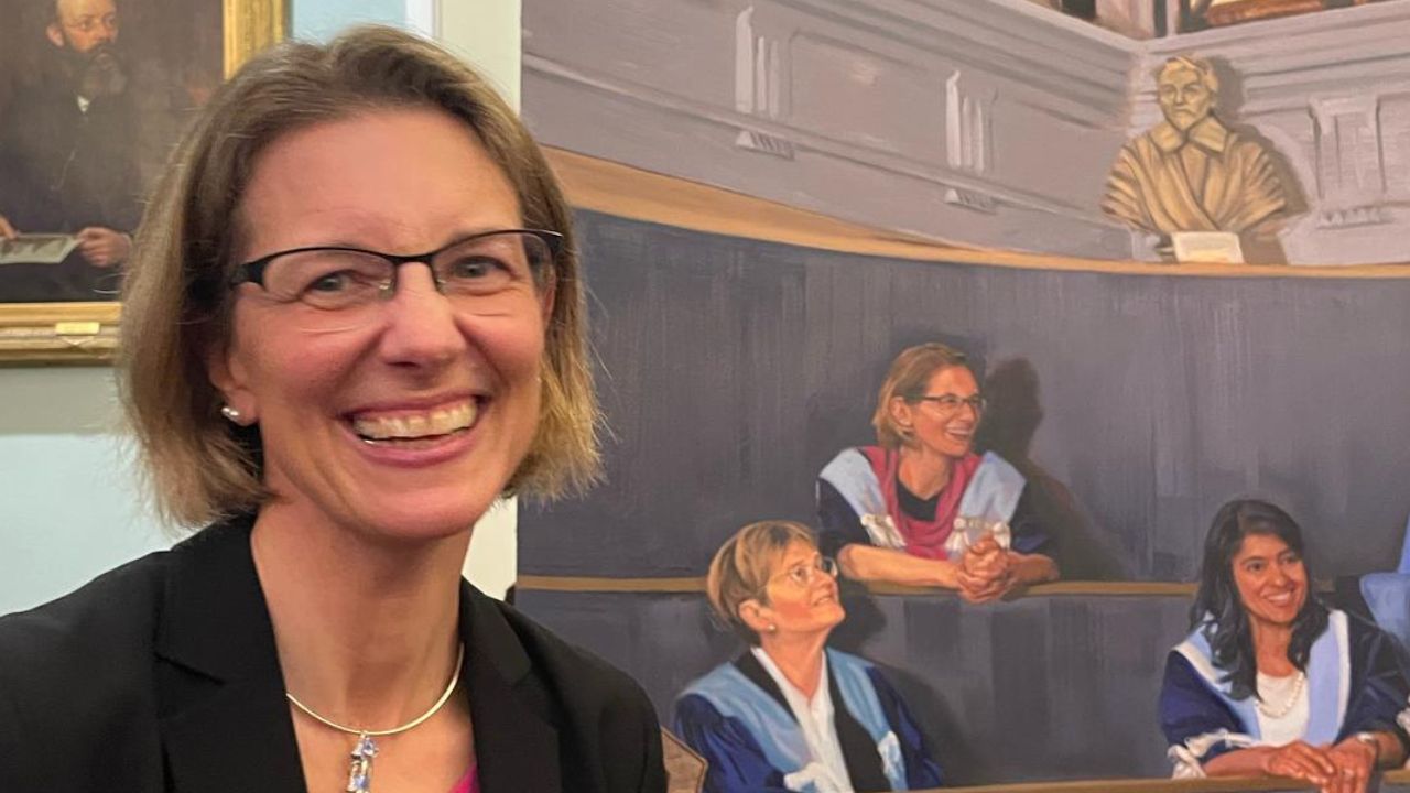 Aberdeen breast surgeon receives prestigious medal and features in new national portrait, ©NHS Grampian NHS Grampian consultant breast surgeon Ms Beatrix Elsberger with portrait