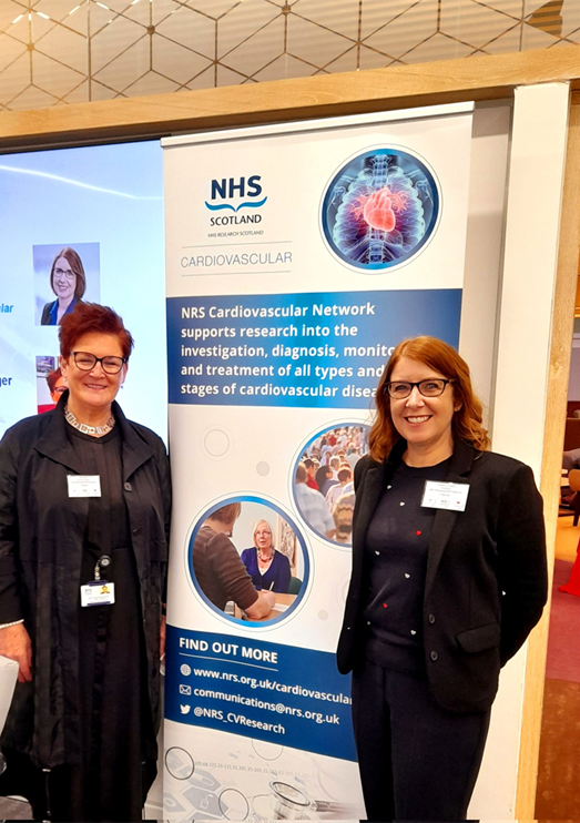 (from left to right): Mary McAuley, National Research Scotland Cardiovascular Champion Support Manager and Professor Lis Neubeck.