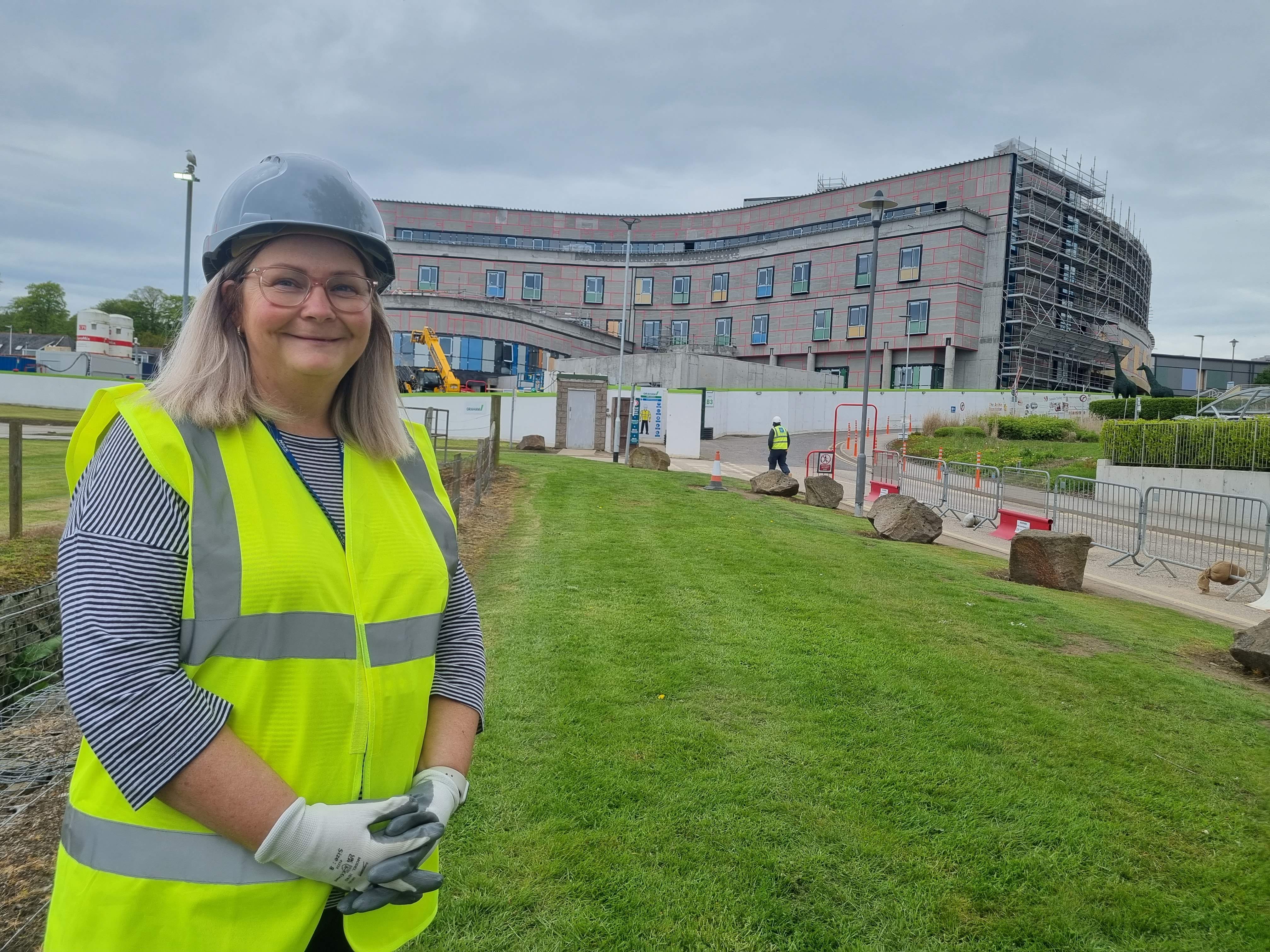Equipment commissioning manager for the project, Tracey Shanks , outside The Baird Family Hospital