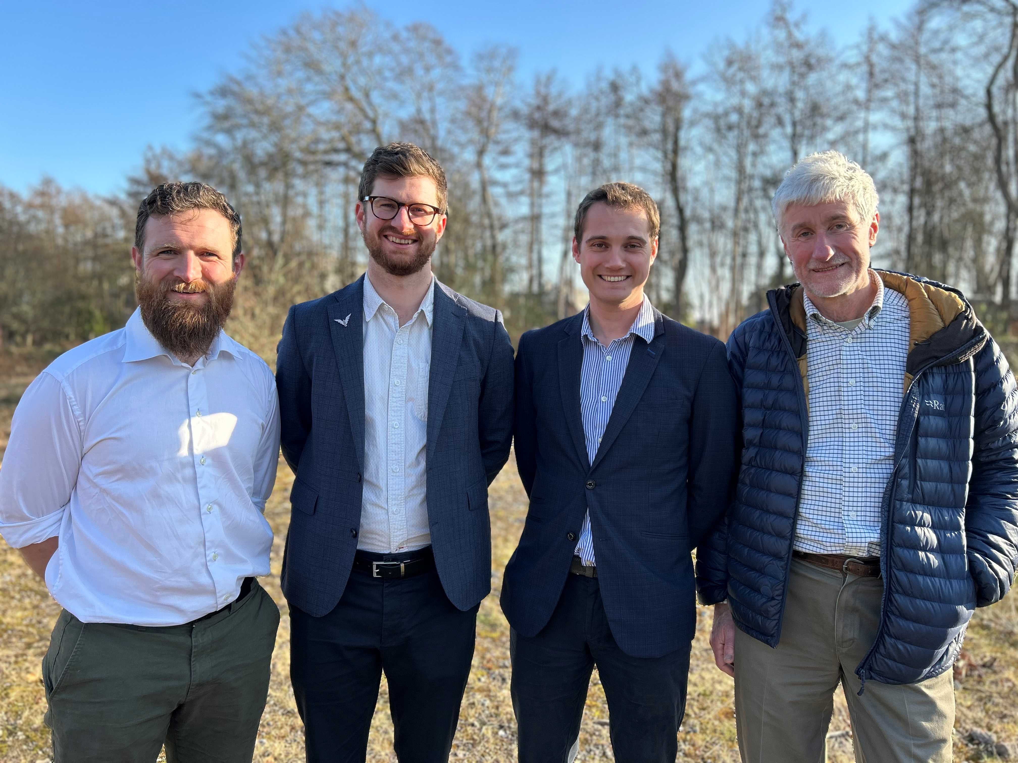 NHS Grampian’s energy manager, Michael Black, alongside David Townsend, Michael van Mourik and Phil Townsend from TownRock Energy.